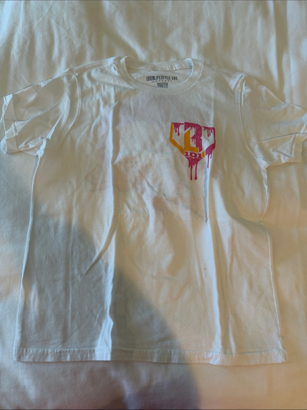 Baseball lifestyle Graphic Tee with Pink & Yellow Logo